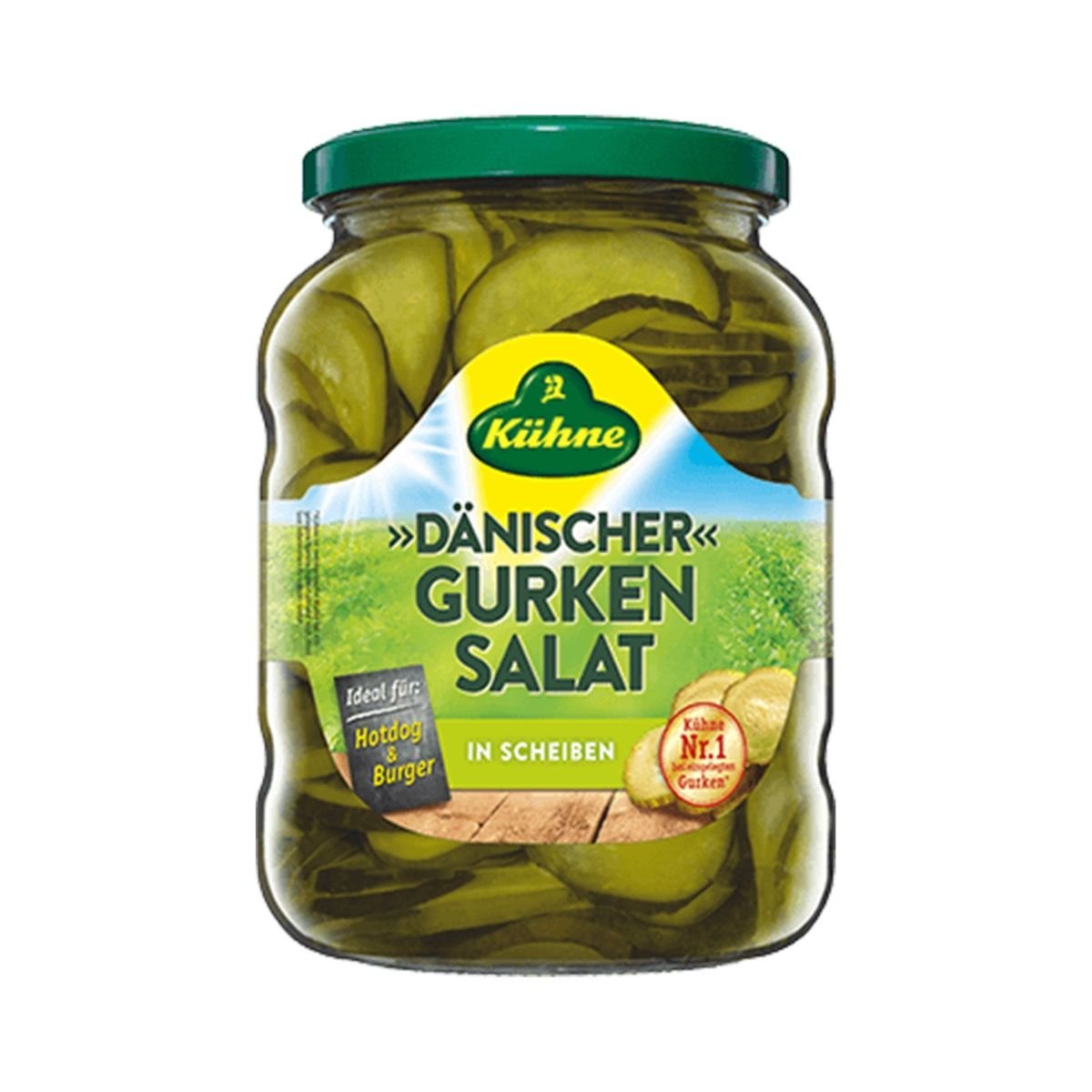 42860_daenischer_gurkensalat_720ml_l.jpg Kuhne Sliced Pickled Cucumber 330g - Image 1