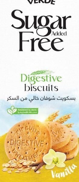 Verde Digestive Biscuits Vanilla Sugar Free, 180g