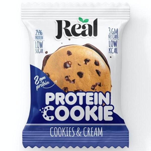 Real Nutrition Protein Cookies with Cookies & Cream, 35g