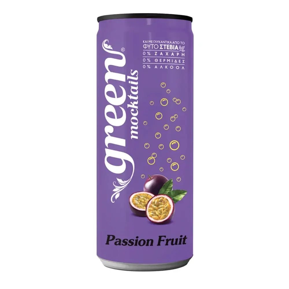 67af5e15142e4a60101c782c.jpg Green Cola Mocktails Passion Fruit Soft Drink, 330ml - Image 1