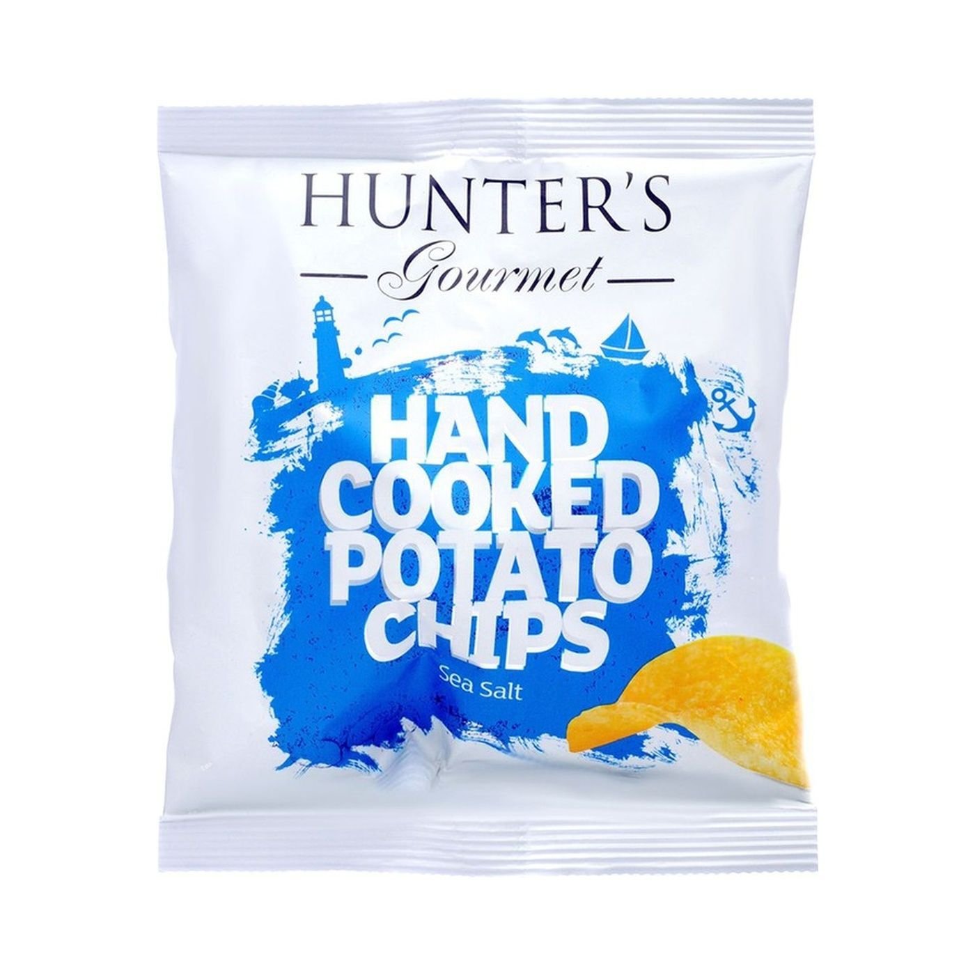 68837fb28b4d17c9361af507.jpg Hunter's Gourmet Hand Cooked Potato Chips Sea Salt, 40g - Image 1