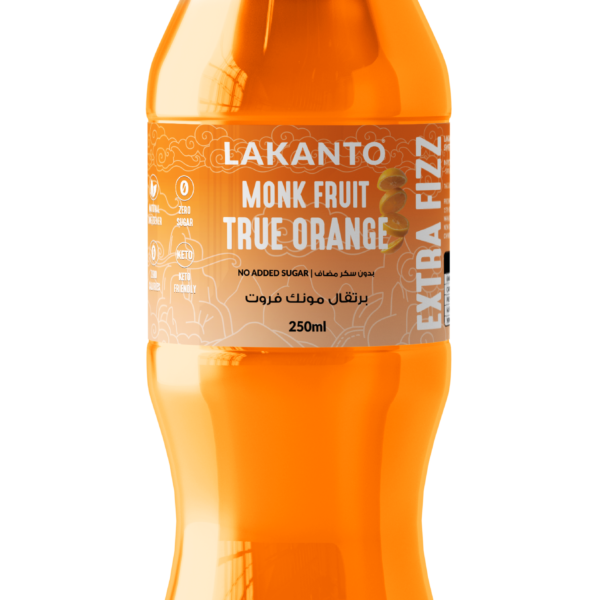 Lakanto Sugar Free Monk Fruit True Orange Soft Drink, 250ml