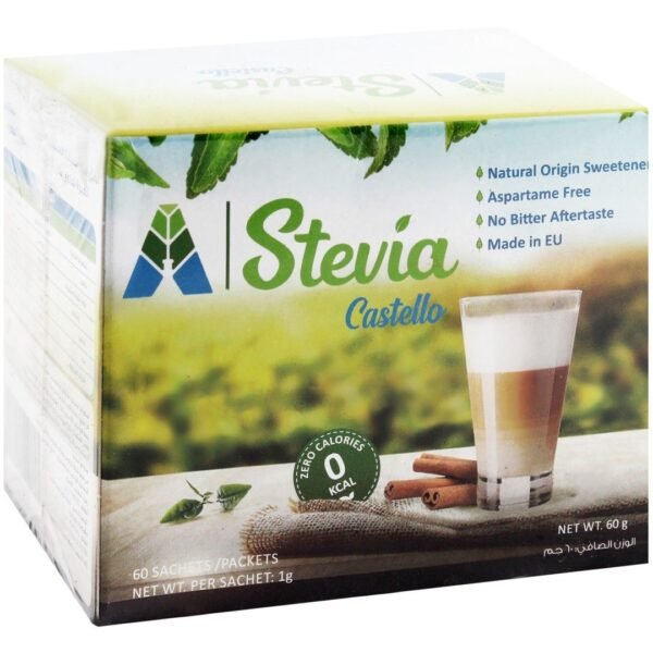 Stevia Castello Natural Sweetener (60 Sachets), 60g