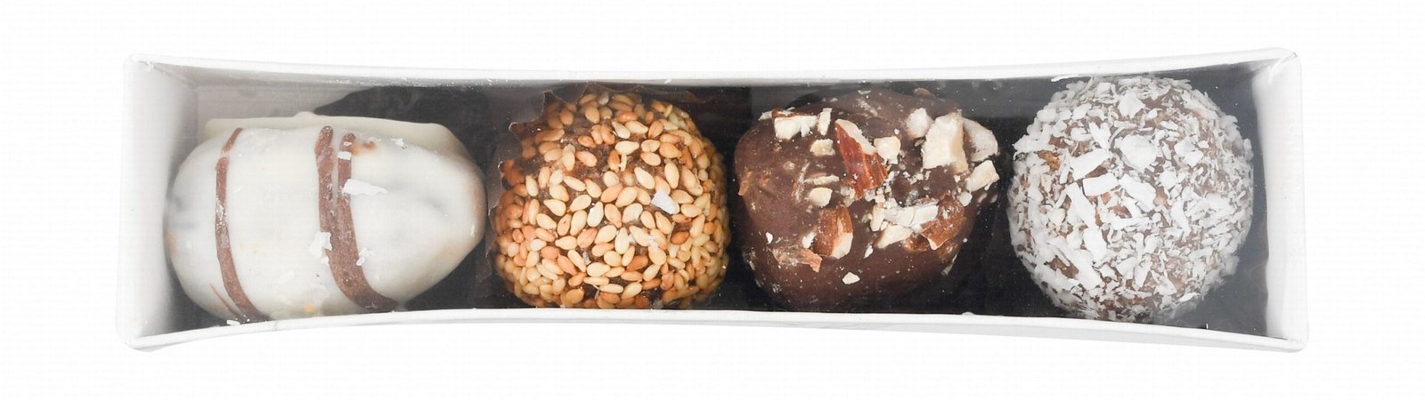 InstaShop development team Dates' n Flavors Assorted Chocolate Medjool Date Balls, 4x100g - Image 1