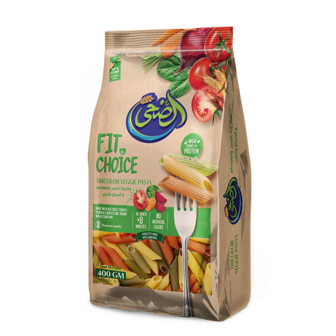 69281c71a4f4f488ad26da4d.png Al Doha Fit Choice Veggie Pasta, 400g - Image 1