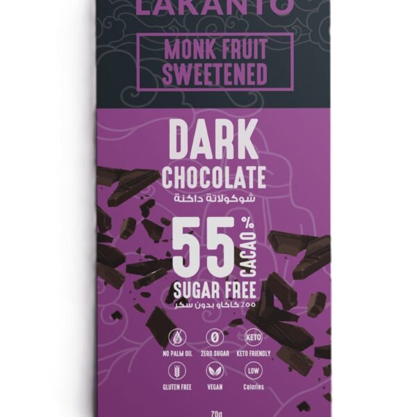 Lakanto Dark Chocolate Monkfruit Sweetened Chocolate Bar, 70g