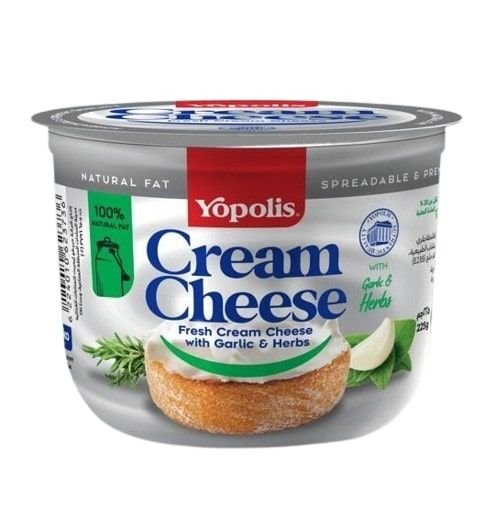 EGY_6224010623736.jpg Yopolis Cream Cheese Green Herbs, 225g - Image 1