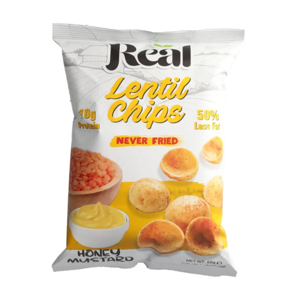 Real Nutrition Lentil Protein Chips Honey Mustard 35Gm