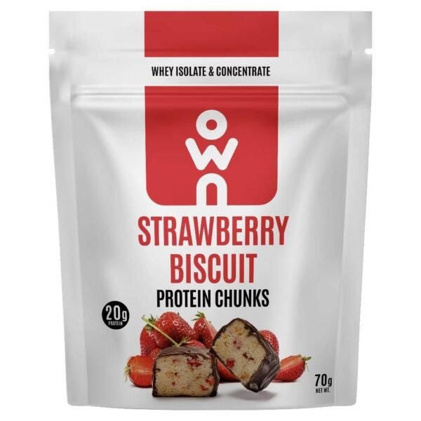 OWN Strawberry Biscuit Protein Chunks 70 Gm