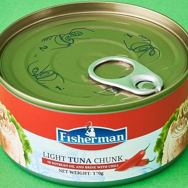 Fisherman Light Tuna Chunks in Soybean Oil and Brine with Chili - 170 gm