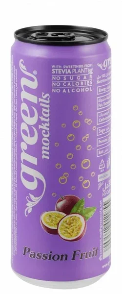 Green Mocktails Non-Alcoholic Drink Passion Fruit Flavor with Stevia - sugar free, calories free