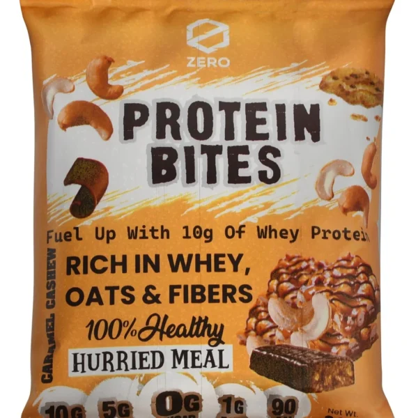Zero 10g Protein Bites Cashews & Caramel Flavor - no added sugar, gluten free