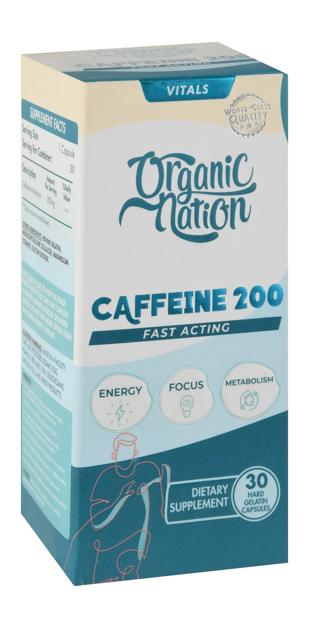 0367b0a2-d8fc-4d7c-9d40-f6e7f3ef64a6ded4a6fbf42339a65831f86c513df6fd_DSC_0120 Organic Nation 200mg Caffeine Anhydrous Healthy Energy, Focus & Metabolism Support Supplement - الصورة 1