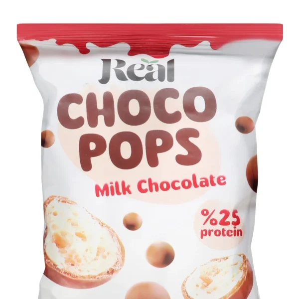 Real Choco Pops 25% Protein Milk Chocolate Balls - GMO free, alcohol free, pork fat free