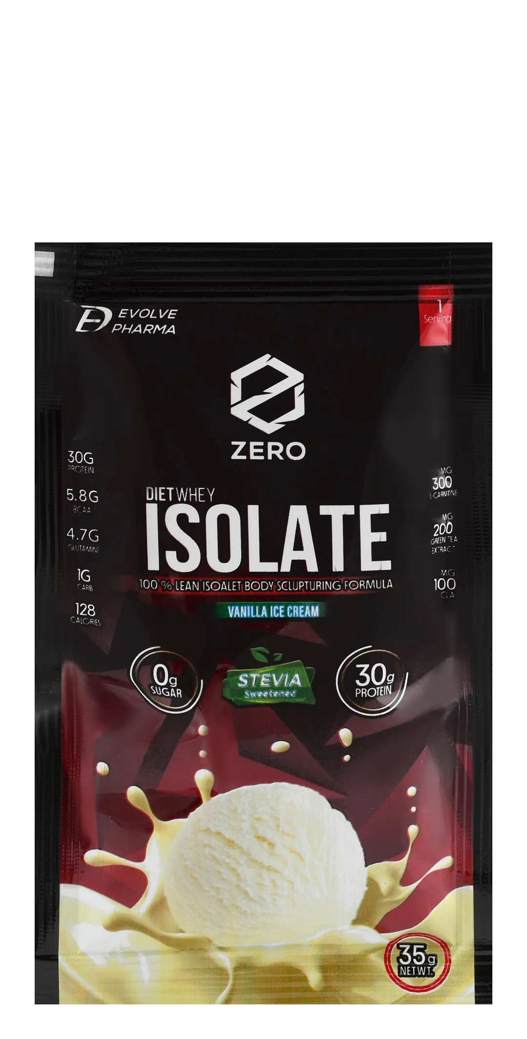0f6162cc-613f-4160-bec0-87b8039e097896f19a33da273db68ab465e50fe1403f_DSC_0138 Zero 30g Isolated Whey Protein Sachet Vanilla Ice Cream Flavor with Stevia - sugar free - الصورة 1