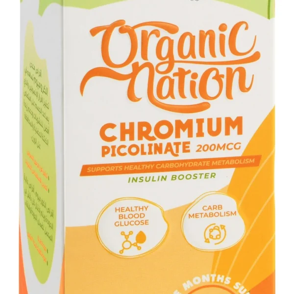 Organic Nation 200mcg Chromium Picolinate Insulin Booster Supplement