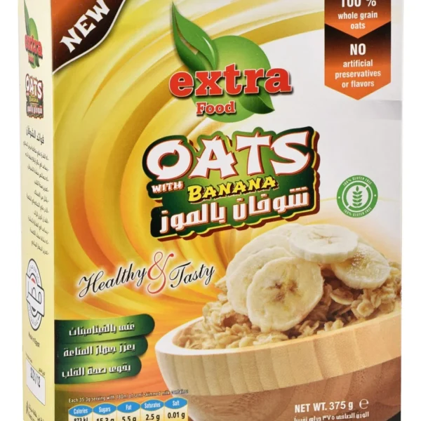Extra Food Wholegrain Oats with Bananas - gluten free, artificial preservatives free, artificial flavor free