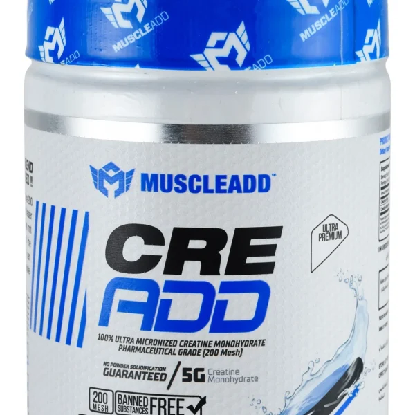 Muscleadd Cre Add 5g Creatine Monohydrate Unflavored Powder Supplement - banned substances free