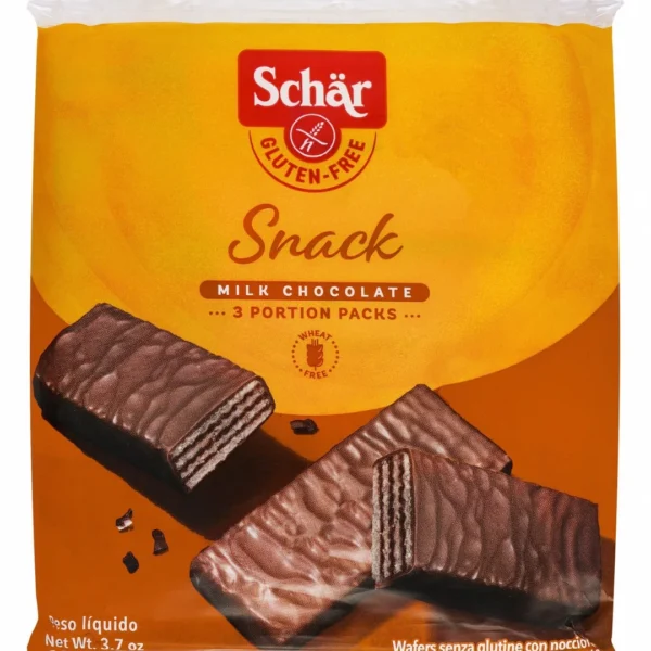 Schar Milk Chocolate Coated Wafers Filled with Hazelnut Cream (3 Pieces) - gluten free