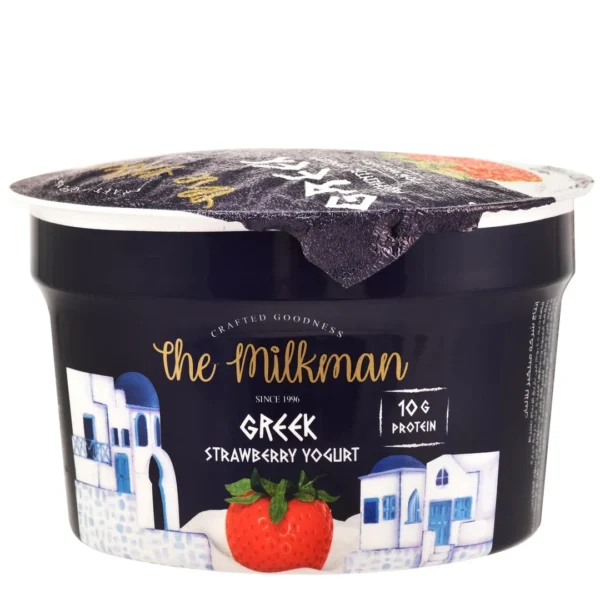 The Milkman 10g Protein Greek Strawberry Yogurt - preservatives free, artificial colors free, flavoring free