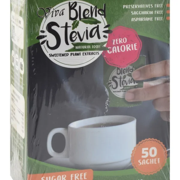 Viva Blend Stevia Sweetener - sugar free, calorie free, preservatives free ( 50 Sachets )