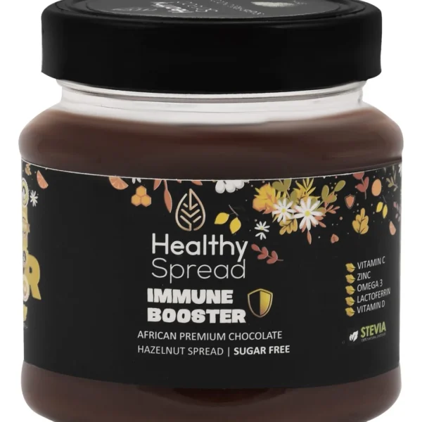 Healthy Spread Immune Booster Low Fat African Chocolate Hazelnut Spread with Stevia - sugar free, palm oil free, preservatives free