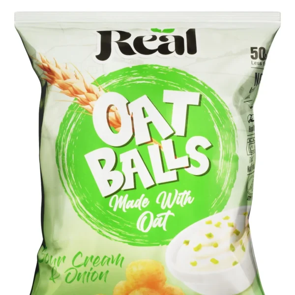 Real Baked Sour Cream & Onion Oat Balls - soy free, artificial colors free