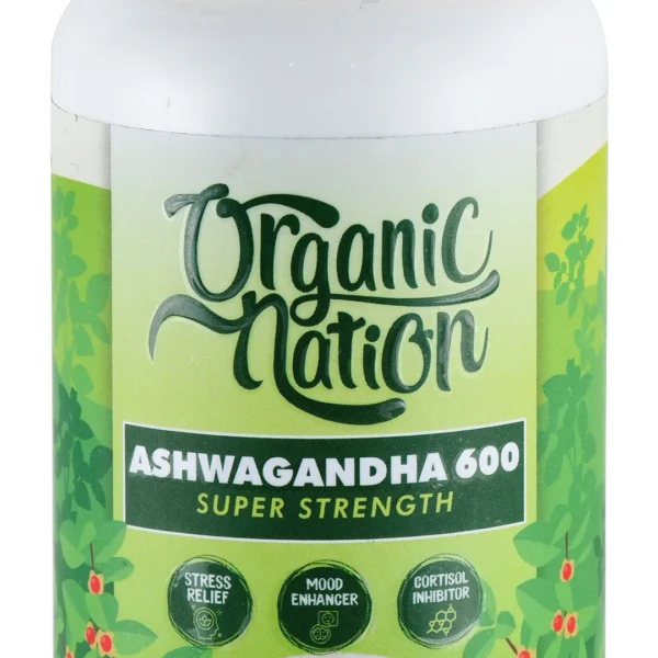 Organic Nation 600mg Ashwagandha Stress & Mood Support Supplement - vegan, GMO free