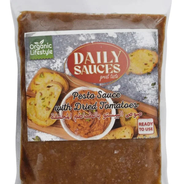 Daily Sauces Frozen Organic Pesto Sauce with Dried Tomatoes - preservatives free, artificial flavors free