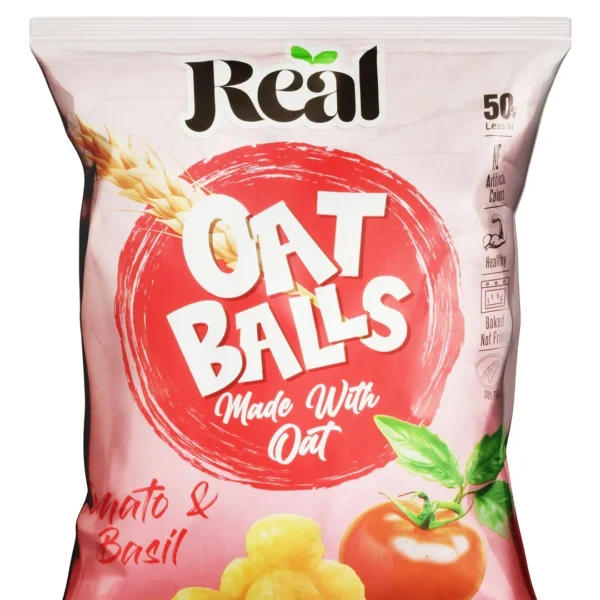 Real Baked Tomato & Basil Oat Balls - soy free, artificial colors free