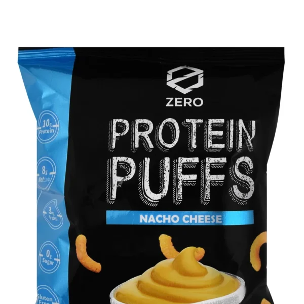 Zero 10g Protein Nacho Cheese Puffs - GMO free, gluten free, palm oil free