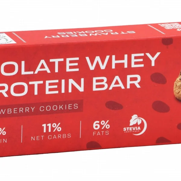 TVN 40% Isolate Whey Protein Bar Strawberry & Cookies Flavor with Stevia