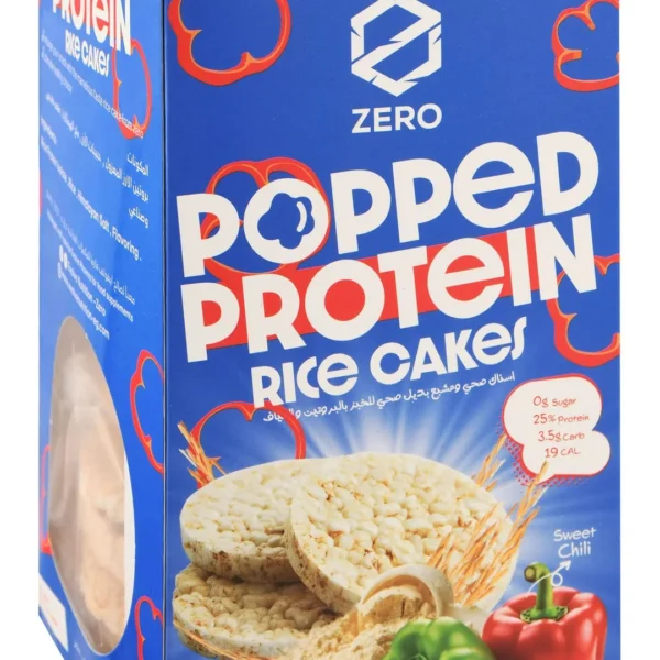 Zero Popped Protein Rice Cakes Sweet Chili Flavor (15 Pieces) - vegan, gluten free, sugar free