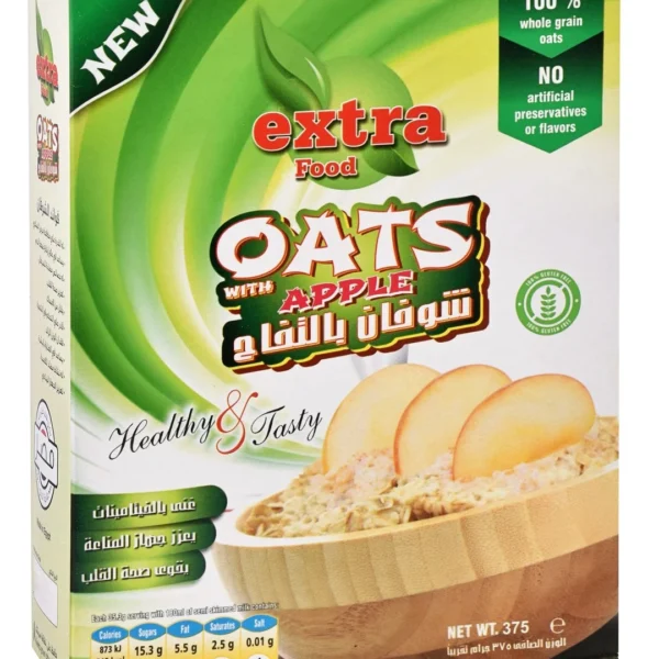 Extra Food Wholegrain Oats with Apples - gluten free, artificial preservatives free, artificial flavor free