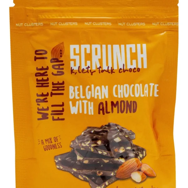 Scrunch Belgian 70% Dark Chocolate with Almond - vegan, gluten free, preservatives free