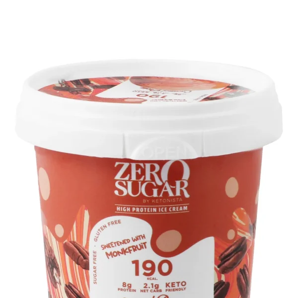 Ketonista Zero Sugar 8g Protein Caramel Pecan Ice Cream - gluten free, artificial color free