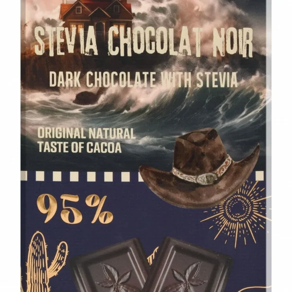Zero 95% Dark Chocolate Slab with Stevia - vegan, no added sugar, gluten free