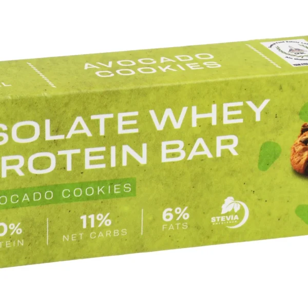 TVN 40% Whey Isolate Protein Bar Avocado & Cookies Flavor with Stevia