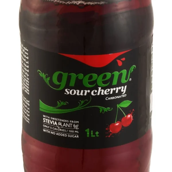 Green Cola Carbonated Drink Sour Cherry Flavor with Stevia - no added sugar