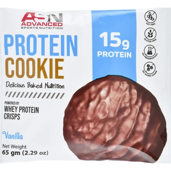 Advanced Sports Nutrition Vanilla 15g Protein Cookie - gluten free, soy free, preservatives free