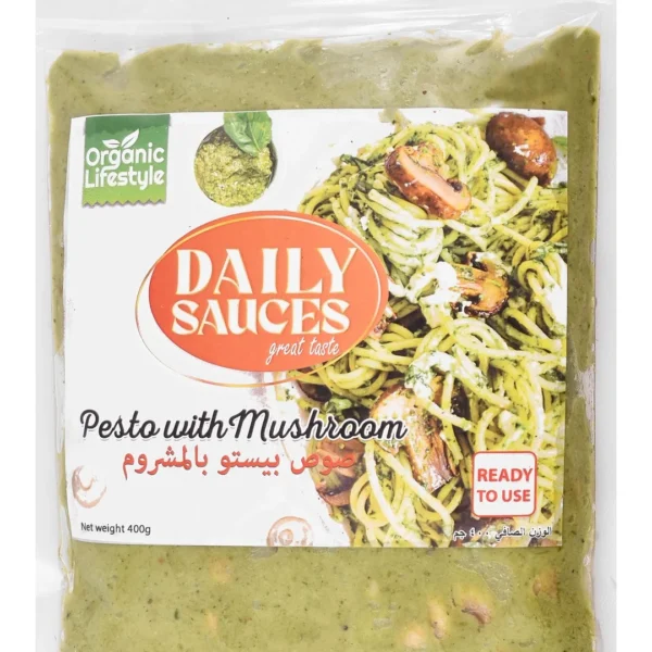 Daily Sauces Frozen Organic Pesto sauce with Mushroom - artificial flavors free, preservatives free
