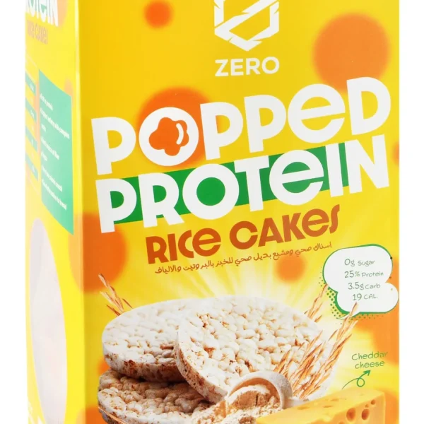 Zero Popped Protein Rice Cakes Cheddar Cheese Flavor (15 Pieces) - vegan, gluten free, sugar free