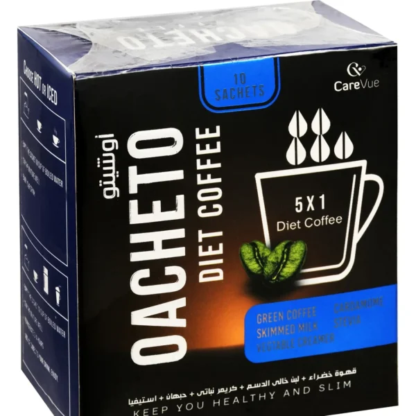 Oacheto Instant Green Coffee Sachets with Cardamom, Skimmed Milk & Stevia