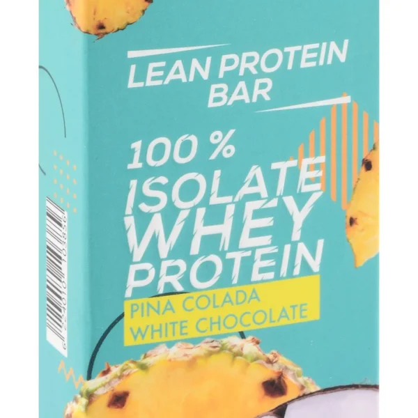 Zero 100% Isolate 22g Lean Whey Protein Bar Pina Colada & White Chocolate Flavor - GMO free, sugar free, artificial sweetener free
