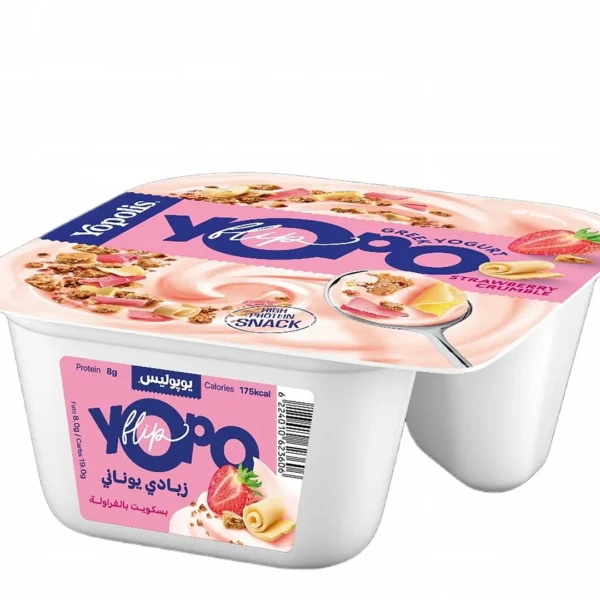 Yopo Flip 8g Protein Greek Yogurt with Strawberry Crumble