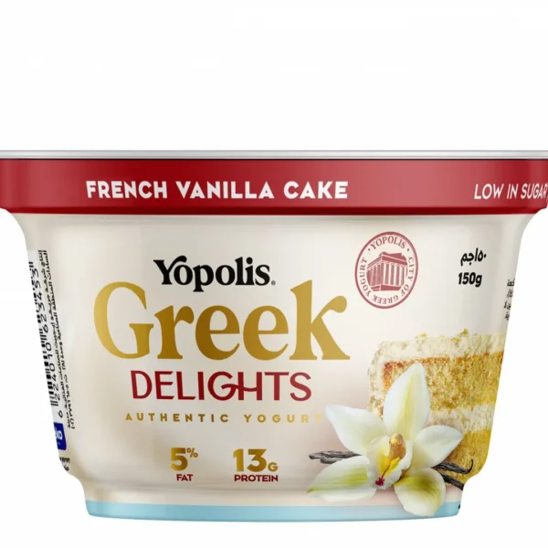 Yopolis Delights 13g Protein French Vanilla Cake Greek Yogurt (5% Fat) - low sugar