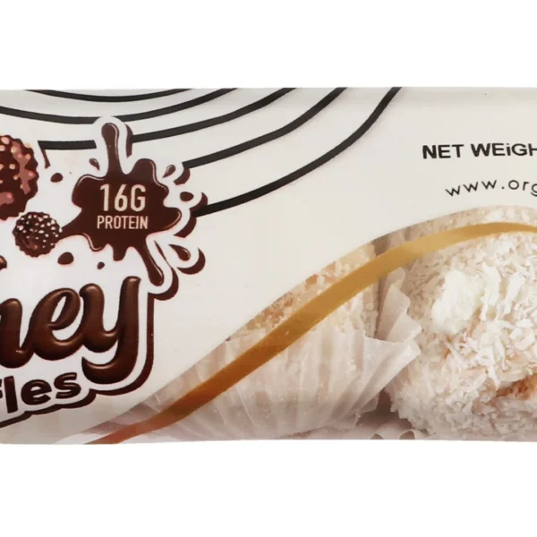 Organic Nation White Chocolate & Coconut Coated 16g Protein Truffles - sugar free