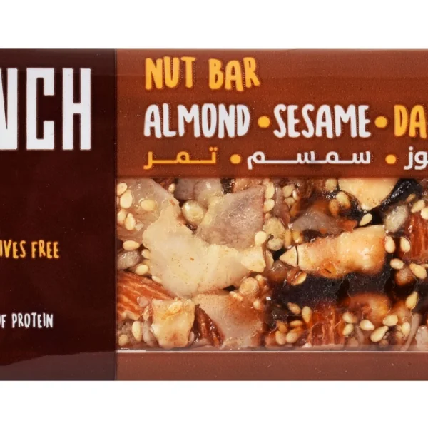 Scrunch Dates, Almonds & Sesame Seeds 5g Protein Nut Bar - artificial additive free, gluten free, preservatives free