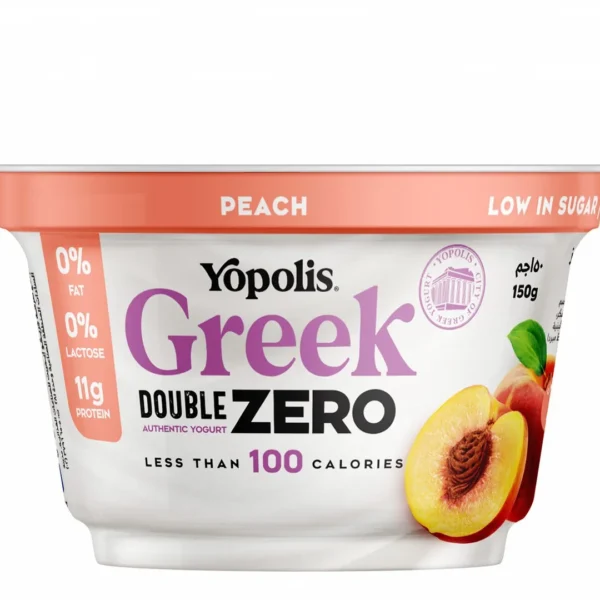 Yopolis Double Zero 11g Protein Peach Greek Yogurt - low sugar