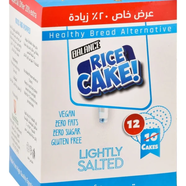 Balance Lightly Salted Rice Cake (20% Extra) - vegan, sugar free, gluten free